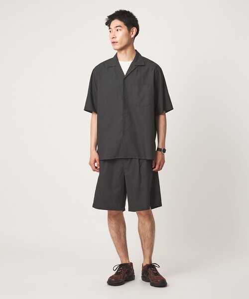 green label relaxing(グリーンレーベルリラクシング)の「TR 和紙 2プリーツ ショート パンツ ショーツ(その他パンツ・メンズ・ダークグレー/モカ・L/M/XL/S)」の5枚目の写真