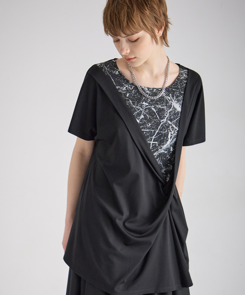 ATSURO TAYAMA(アツロウタヤマ)の「異素材レイヤードプルオーバートップス(Tシャツ/カットソー・レディース・ブラック・M/L)」の5枚目の写真
