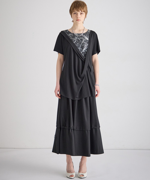 ATSURO TAYAMA(アツロウタヤマ)の「異素材レイヤードプルオーバートップス(Tシャツ/カットソー・レディース・ブラック・M/L)」の11枚目の写真
