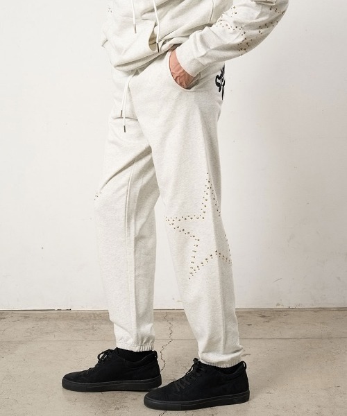 STUD MUFFIN(スタッドマフィン)の「mp15048- ヘビーオンス裏毛パイル ビックスタースタッズスエットパンツ(624-06294)(スウェットパンツ・メンズ・アッシュ/ブラック/ベージュ・4/3/2)」の11枚目の写真