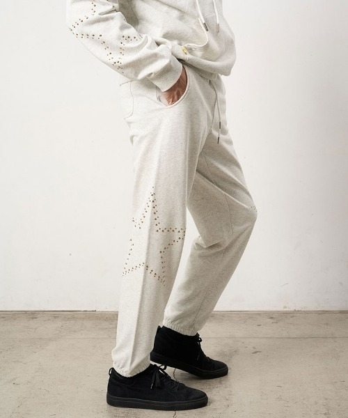 STUD MUFFIN(スタッドマフィン)の「mp15048- ヘビーオンス裏毛パイル ビックスタースタッズスエットパンツ(624-06294)(スウェットパンツ・メンズ・アッシュ/ブラック/ベージュ・4/3/2)」の12枚目の写真