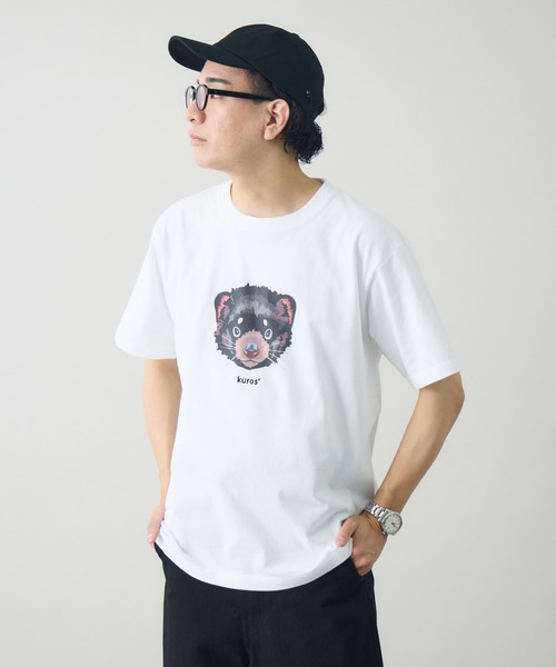 kuros'(クロス)の「【kuros'オリジナル】タスマルface Tee 男女兼用(Tシャツ/カットソー・メンズ・ホワイト・MEDIUM/LARGE/X-LARGE)」の1枚目の写真