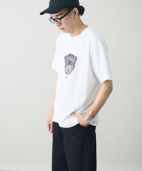 kuros'(クロス)の「【kuros'オリジナル】タスマルface Tee 男女兼用(Tシャツ/カットソー・メンズ・ホワイト・MEDIUM/LARGE/X-LARGE)」の2枚目の写真