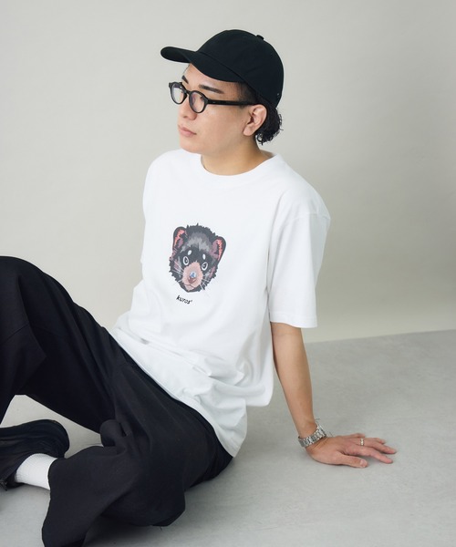 kuros'(クロス)の「【kuros'オリジナル】タスマルface Tee 男女兼用(Tシャツ/カットソー・メンズ・ホワイト・MEDIUM/LARGE/X-LARGE)」の3枚目の写真