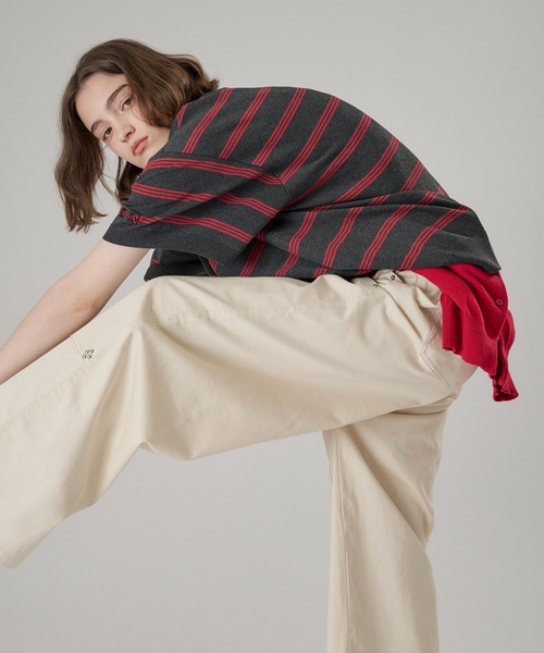 ONCILY(オンシェリー)の「STUDS DOUBLE KNEE TWILL PANTS / スタッズダブルニーツイルパンツ(その他パンツ・メンズ・ブラック/オフホワイト・SMALL/MEDIUM/LARGE)」の18枚目の写真
