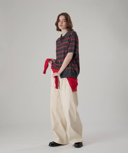 ONCILY(オンシェリー)の「STUDS DOUBLE KNEE TWILL PANTS / スタッズダブルニーツイルパンツ(その他パンツ・メンズ・ブラック/オフホワイト・SMALL/MEDIUM/LARGE)」の21枚目の写真