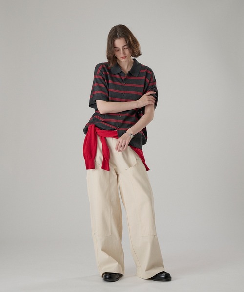 ONCILY(オンシェリー)の「STUDS DOUBLE KNEE TWILL PANTS / スタッズダブルニーツイルパンツ(その他パンツ・メンズ・ブラック/オフホワイト・SMALL/MEDIUM/LARGE)」の20枚目の写真
