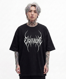 EIGHTVOLUME（エイトボリューム）の「EVゴシックロゴオーバーサイズ半袖Tシャツ（ブラック）（Tシャツ/カットソー）」
