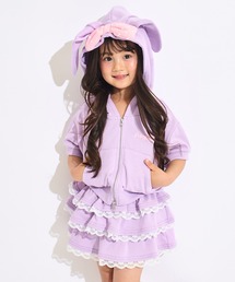 ANAP kids（アナップキッズ）の「POMPOM耳付 スウェットパーカー × スカートセット（アンサンブル）」