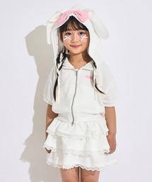 ANAP kids（アナップキッズ）の「POMPOM耳付 スウェットパーカー × スカートセット（アンサンブル）」