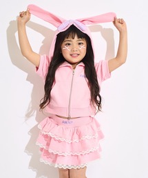 ANAP kids（アナップキッズ）の「POMPOM耳付 スウェットパーカー × スカートセット（アンサンブル）」