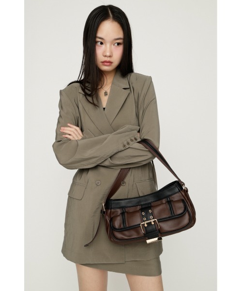 SLY(スライ)の「FRONT BUCKLE HOBO BAG フロントバックルホーボーバッグ(ハンドバッグ・レディース・ブラウン/ネイビー/ブラック・FREE)」の3枚目の写真