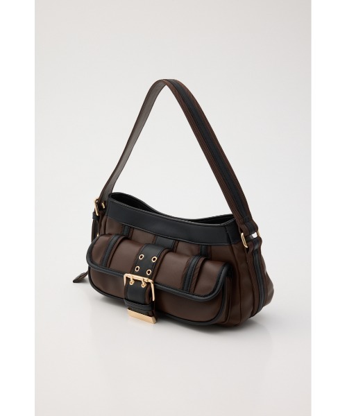 SLY(スライ)の「FRONT BUCKLE HOBO BAG フロントバックルホーボーバッグ(ハンドバッグ・レディース・ブラウン/ネイビー/ブラック・FREE)」の6枚目の写真
