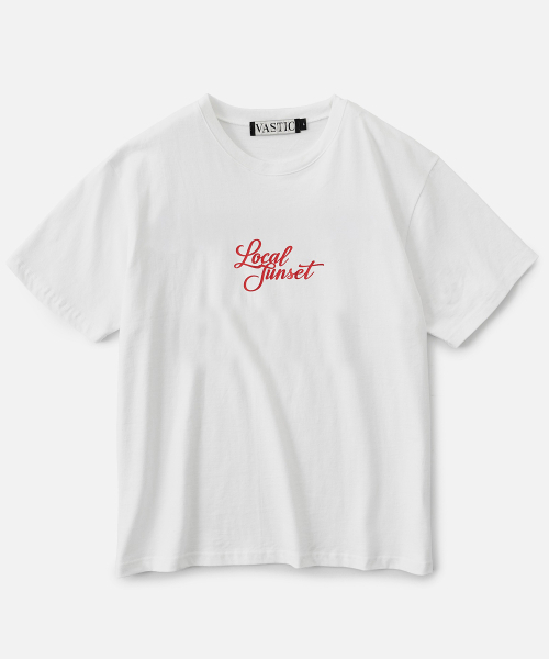 VASTIC(バスティック)の「パームツリーサンセットTシャツ_ホワイト(Tシャツ/カットソー・メンズ・ホワイト・MEDIUM/LARGE/X-LARGE)」の2枚目の写真