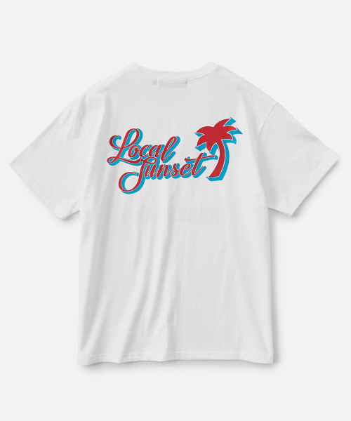 VASTIC(バスティック)の「パームツリーサンセットTシャツ_ホワイト(Tシャツ/カットソー・メンズ・ホワイト・MEDIUM/LARGE/X-LARGE)」の3枚目の写真
