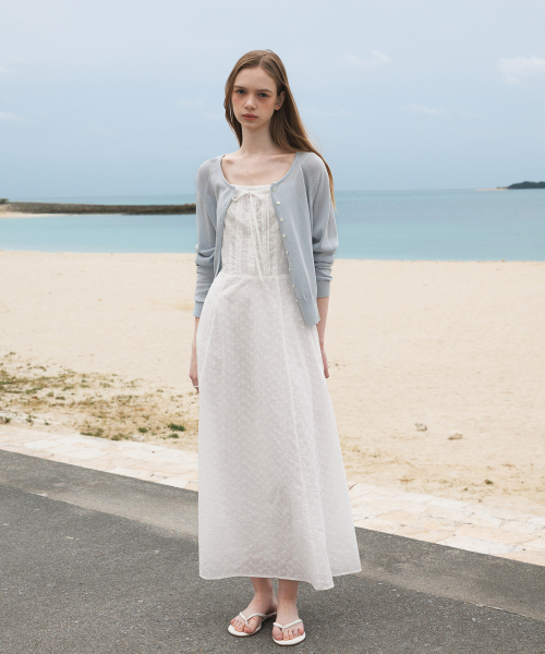 DEHEVE（デヘヴェ）の「Floral Jacquard Dress [Ivory]（ワンピース・レディース・アイボリー・OS）」の3枚目の写真
