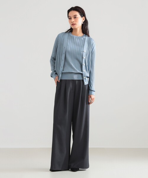 Demi-Luxe BEAMS(デミルクス ビームス)の「SLOANE / 18ゲージ シルク クルーネック ハーフスリーブ ニット(ニット/セーター・レディース・ブラック/サックスブルー・2/1)」の20枚目の写真