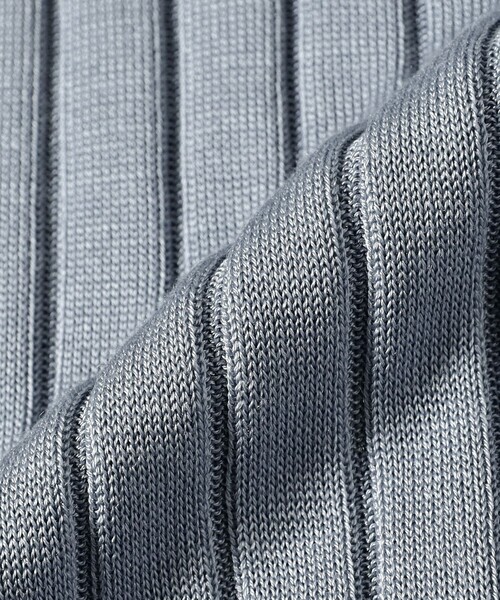 Demi-Luxe BEAMS(デミルクス ビームス)の「SLOANE / 18ゲージ シルク クルーネック ハーフスリーブ ニット(ニット/セーター・レディース・ブラック/サックスブルー・2/1)」の10枚目の写真