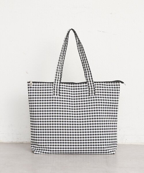 mystic(ミスティック)の「ポーチ付きギンガムトートBAG(トートバッグ・レディース・イエロー/ブラック・ONE SIZE)」の2枚目の写真