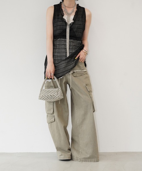 chuclla(チュクラ)の「シアードットフリルチュニック chw26s296(Tシャツ/カットソー・レディース・ホワイト/ブラック・FREE)」の10枚目の写真