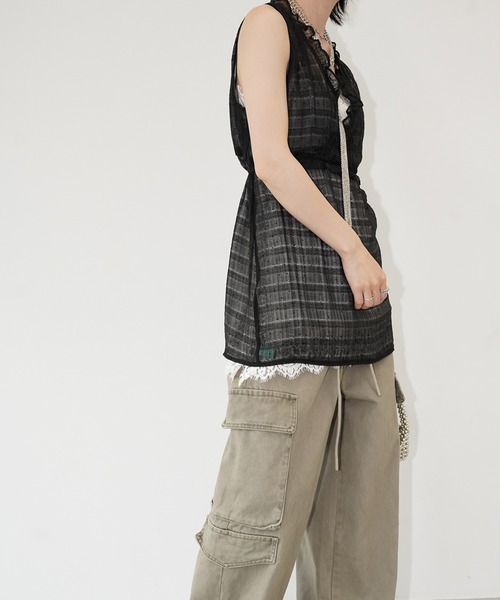 chuclla(チュクラ)の「シアードットフリルチュニック chw26s296(Tシャツ/カットソー・レディース・ホワイト/ブラック・FREE)」の16枚目の写真