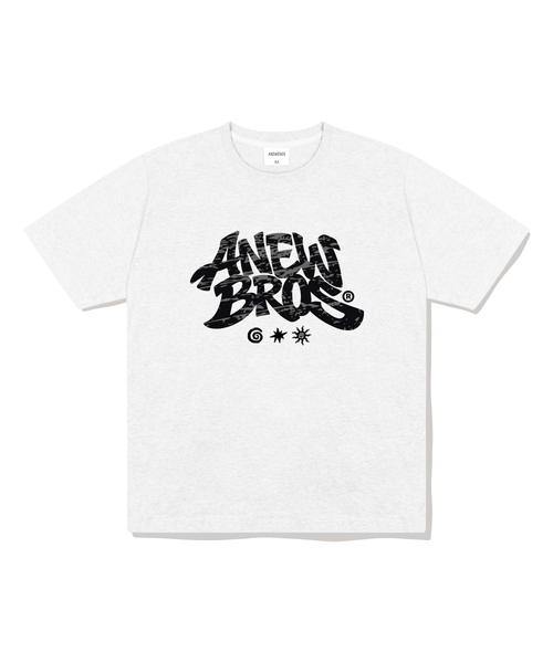 ANEWBROS（アニュブロス）の「ストリートグラフィックオーバーサイズ半袖Tシャツ4カラー[ANSE_2004]（Tシャツ/カットソー・レディース・ライトグレー/ブラック/ホワイト/ネイビー・SMALL/MEDIUM/LARGE/X-LARGE）」の3枚目の写真