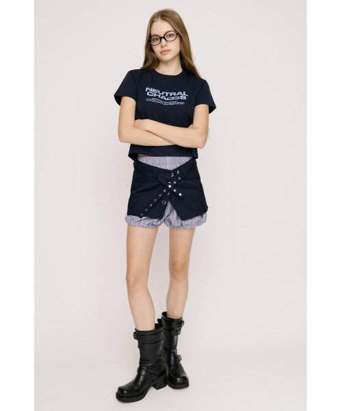 SLY(スライ)の「PUMPKIN 2P S/PT パンプキンツーピーショートパンツ 夏服(スラックス・レディース・ネイビー系/ブラック系その他2・FREE)」の9枚目の写真