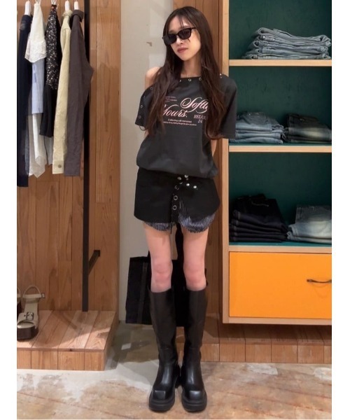 SLY(スライ)の「PUMPKIN 2P S/PT パンプキンツーピーショートパンツ 夏服(スラックス・レディース・ネイビー系/ブラック系その他2・FREE)」の21枚目の写真
