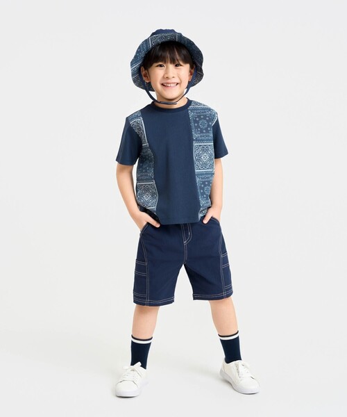 COMME CA ISM(コムサイズム)の「【リバーシブル】バンダナ柄プリントハット(ハット・キッズ・ネイビー/ベージュ・54cm/56cm)」の16枚目の写真