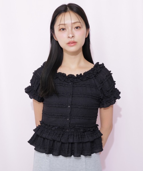 JILL by JILL STUART（ジルバイジルスチュアート）の「フリルカットソートップス（Tシャツ/カットソー・レディース・ブラック/ピンク/ホワイト・FREE）」の11枚目の写真