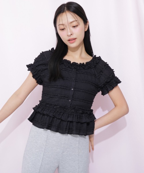 JILL by JILL STUART（ジルバイジルスチュアート）の「フリルカットソートップス（Tシャツ/カットソー・レディース・ブラック/ピンク/ホワイト・FREE）」の13枚目の写真