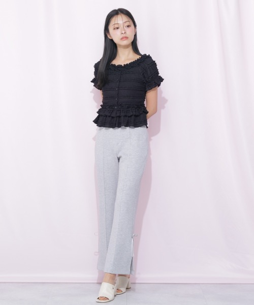 JILL by JILL STUART（ジルバイジルスチュアート）の「フリルカットソートップス（Tシャツ/カットソー・レディース・ブラック/ピンク/ホワイト・FREE）」の16枚目の写真