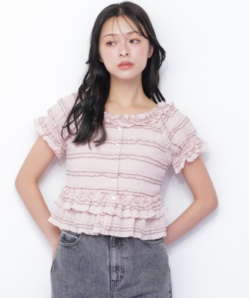JILL by JILL STUART（ジルバイジルスチュアート）の「フリルカットソートップス（Tシャツ/カットソー・レディース・ブラック/ピンク/ホワイト・FREE）」の21枚目の写真