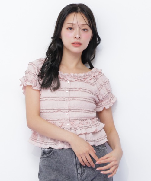 JILL by JILL STUART（ジルバイジルスチュアート）の「フリルカットソートップス（Tシャツ/カットソー・レディース・ブラック/ピンク/ホワイト・FREE）」の22枚目の写真