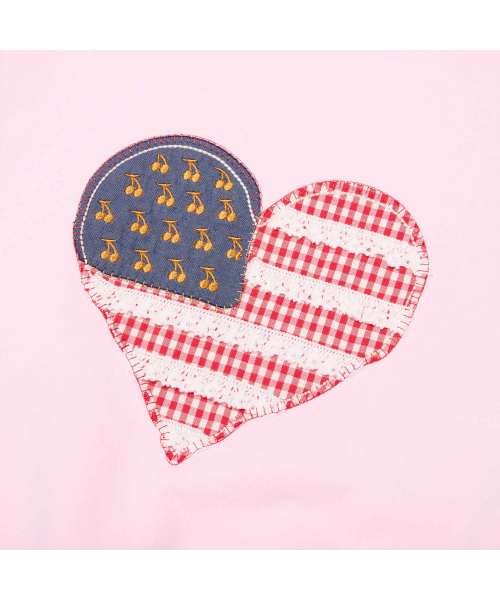 KIRSH（キルシー）の「チェリー USA ハート アプリケ ルーズフィット スウェットシャツ [ライトピンク]（スウェット・レディース・その他・FREE）」の4枚目の写真