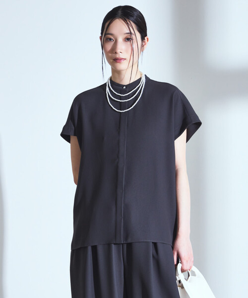 COMME CA ISM(コムサイズム)の「【セットアップ対応】シフォンジョーゼット バックプリーツブラウス(シャツ/ブラウス・レディース・キャメル/チャコール・MEDIUM/LARGE)」の1枚目の写真