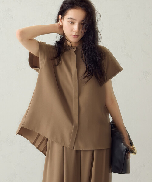 COMME CA ISM(コムサイズム)の「【セットアップ対応】シフォンジョーゼット バックプリーツブラウス(シャツ/ブラウス・レディース・キャメル/チャコール・MEDIUM/LARGE)」の12枚目の写真