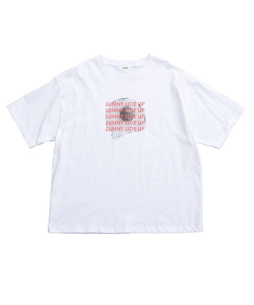 salle de bal(サルデバル)の「【 ALDAYS / オルデイズ 】 6.5oz Box Silhouette Tee " SUNNY SIDE UP " AL-SS030 DLI(Tシャツ/カットソー・レディース・グレイッシュベージュ/ホワイト・FREE)」の4枚目の写真