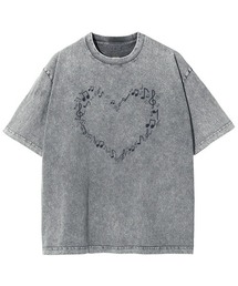 レディースM~Lサイズ ユニセックス ピグメントプリントBIGTシャツ HEART