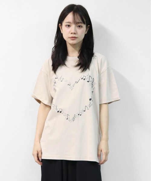 GARAGE MADE(ガレージメイド)の「レディースM~Lサイズ ユニセックス ピグメントプリントBIGTシャツ HEART(Tシャツ/カットソー・レディース・ピンク/ブルー/グリーン/グレー/アイボリー・S)」の19枚目の写真