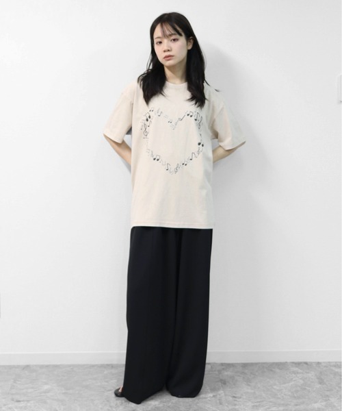 GARAGE MADE(ガレージメイド)の「レディースM~Lサイズ ユニセックス ピグメントプリントBIGTシャツ HEART(Tシャツ/カットソー・レディース・ピンク/ブルー/グリーン/グレー/アイボリー・S)」の21枚目の写真