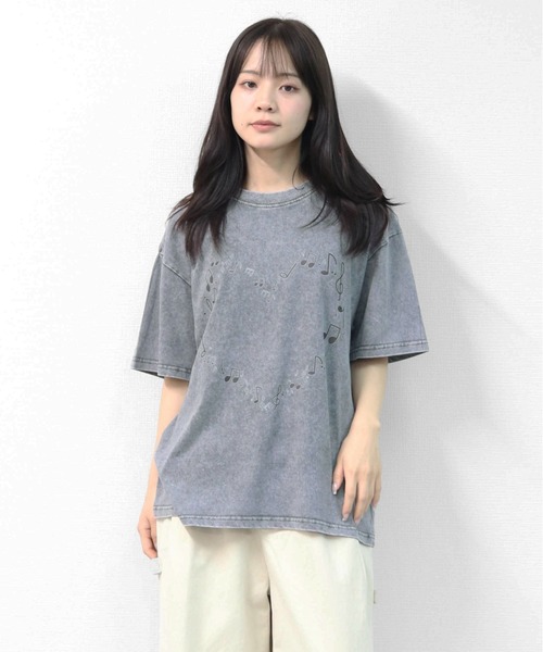 GARAGE MADE(ガレージメイド)の「レディースM~Lサイズ ユニセックス ピグメントプリントBIGTシャツ HEART(Tシャツ/カットソー・レディース・ピンク/ブルー/グリーン/グレー/アイボリー・S)」の13枚目の写真
