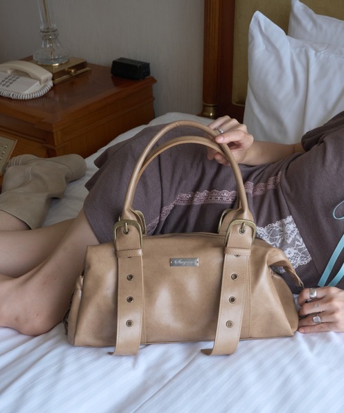 Smyeon(スミョン)の「Belt detail handbag/ベルトデザインハンドバッグ(ハンドバッグ・レディース・グリーン/ダークブラウン/ベージュ/ライトブルー・FREE)」の14枚目の写真