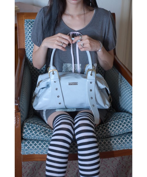 Smyeon(スミョン)の「Belt detail handbag/ベルトデザインハンドバッグ(ハンドバッグ・レディース・グリーン/ダークブラウン/ベージュ/ライトブルー・FREE)」の21枚目の写真