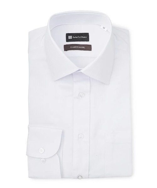 Perfect Suit FActory（パーフェクトスーツファクトリー）の「【Smart Pick！】ベーシック長袖ワイシャツ　セミワイド　ホワイト（ビジネスシャツ・メンズ・ホワイト・LL/3L/S/M/L）」の3枚目の写真