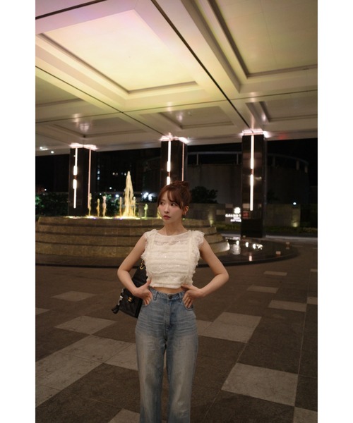 MISTREASS（ミストレアス）の「Sheer Sparkle Frill Top（シャツ/ブラウス・レディース・アイボリー・FREE）」の9枚目の写真