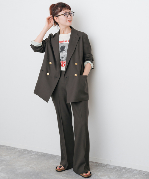 Spick & Span(スピックアンドスパン)の「《追加》ウールブレンドダブルブレストジャケット(テーラードジャケット・レディース・ネイビー/ブラウン・34/36/38/40)」の4枚目の写真