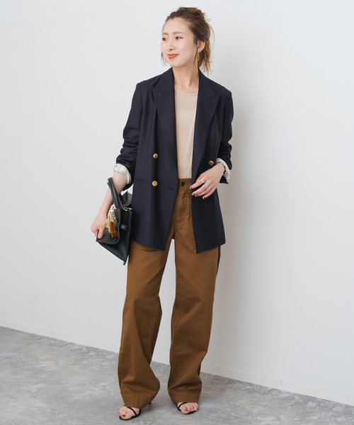 Spick & Span(スピックアンドスパン)の「《追加》ウールブレンドダブルブレストジャケット(テーラードジャケット・レディース・ネイビー/ブラウン・34/36/38/40)」の6枚目の写真