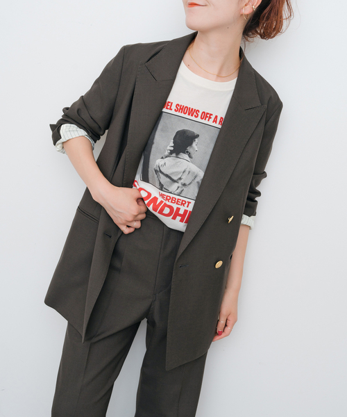 Spick & Span(スピックアンドスパン)の「《追加》ウールブレンドダブルブレストジャケット(テーラードジャケット・レディース・ネイビー/ブラウン・34/36/38/40)」の14枚目の写真