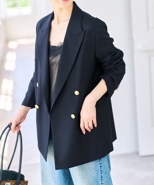 Spick & Span(スピックアンドスパン)の「《追加》ウールブレンドダブルブレストジャケット(テーラードジャケット・レディース・ネイビー/ブラウン・34/36/38/40)」の18枚目の写真